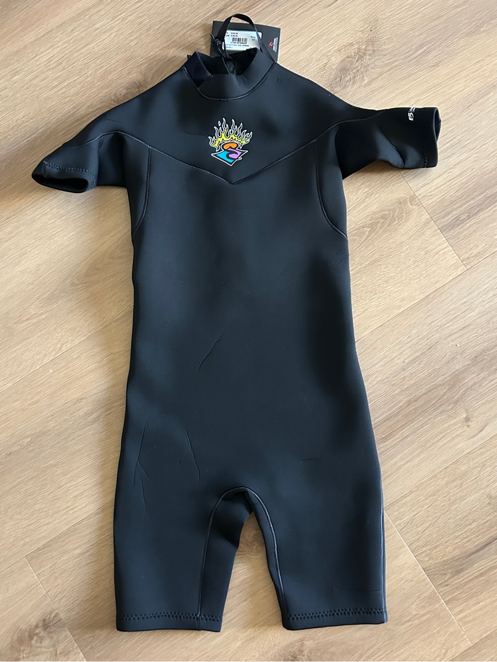 NWT Rip Curl junior dawn patrol s/so spring black sz 16 wetsuit 2MM estitch